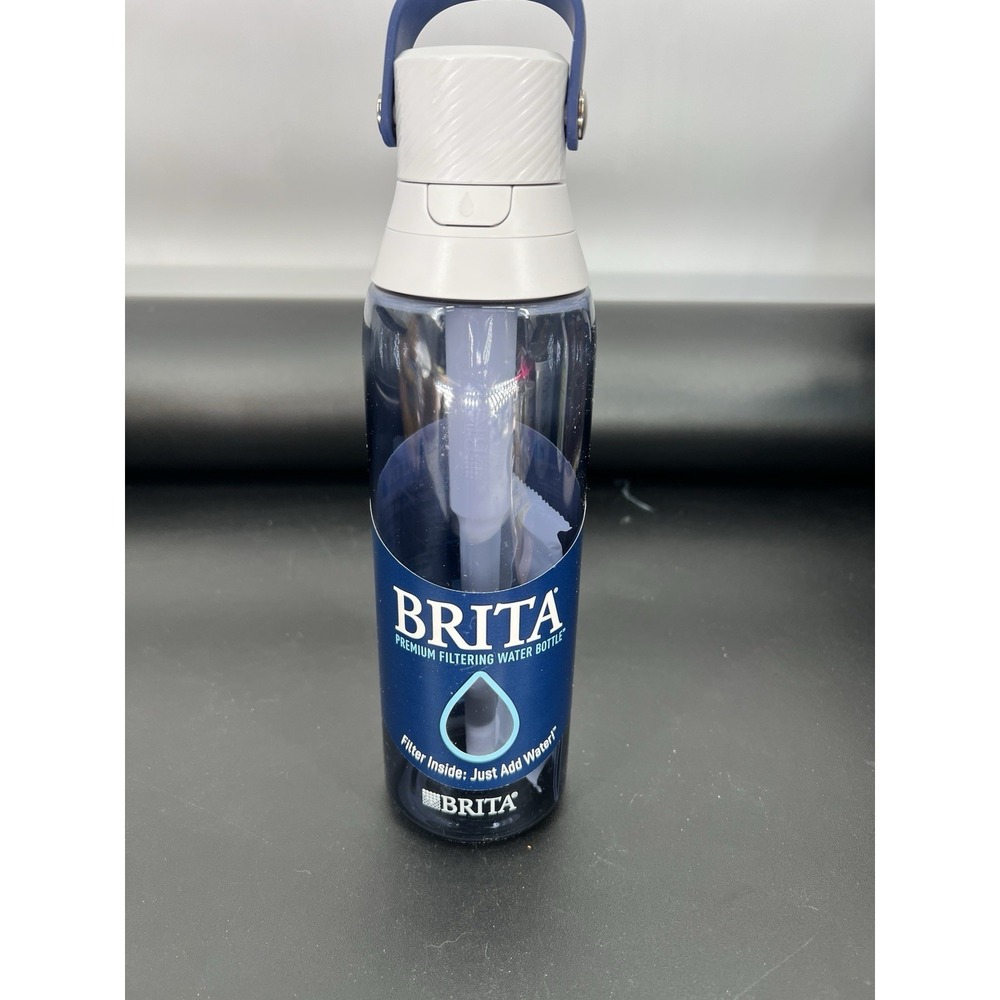 Brita Insulated‎ Filtered Water Bottle with Straw Reusable BPA Free Plastic Blue